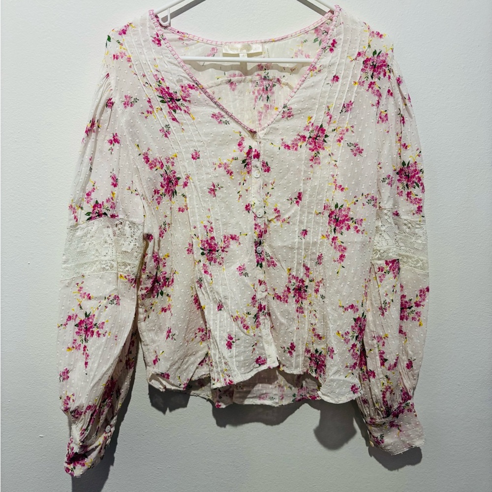 LoveShackFancy Size Small Button Down Blouse - image 1